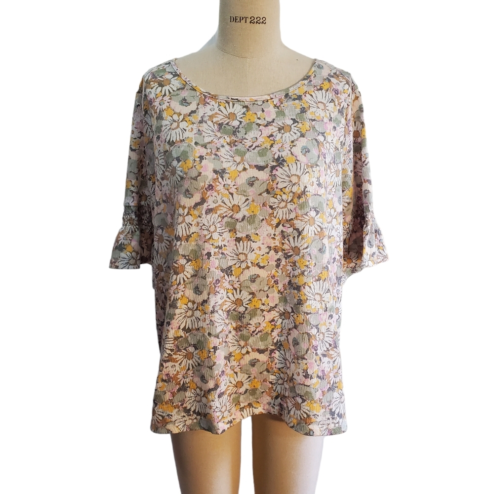 LC Lauren Conrad Women's Floral Boho Top Size XXL‎